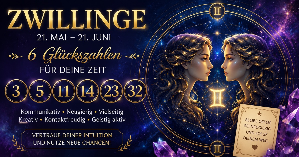 Sternzeichen Zwillinge: Bedeutung, Eigenschaften und 6 Glückszahlen für die aktuelle Zeit