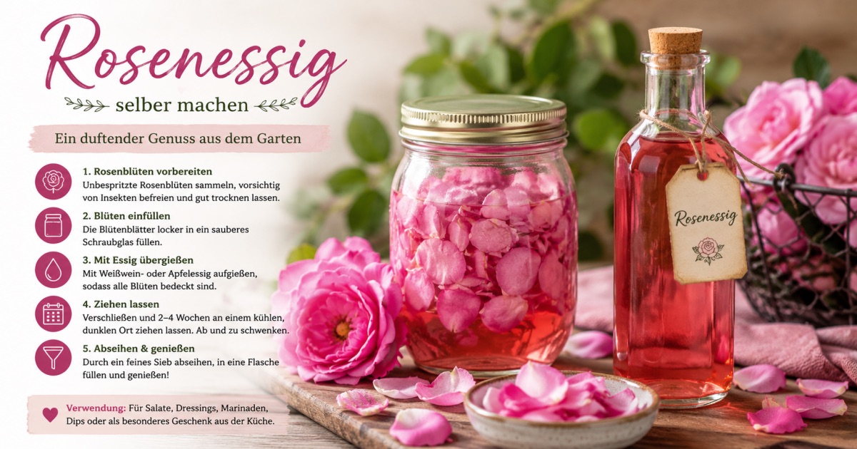 Rosenessig selber machen – Ein duftender Genuss aus dem Garten