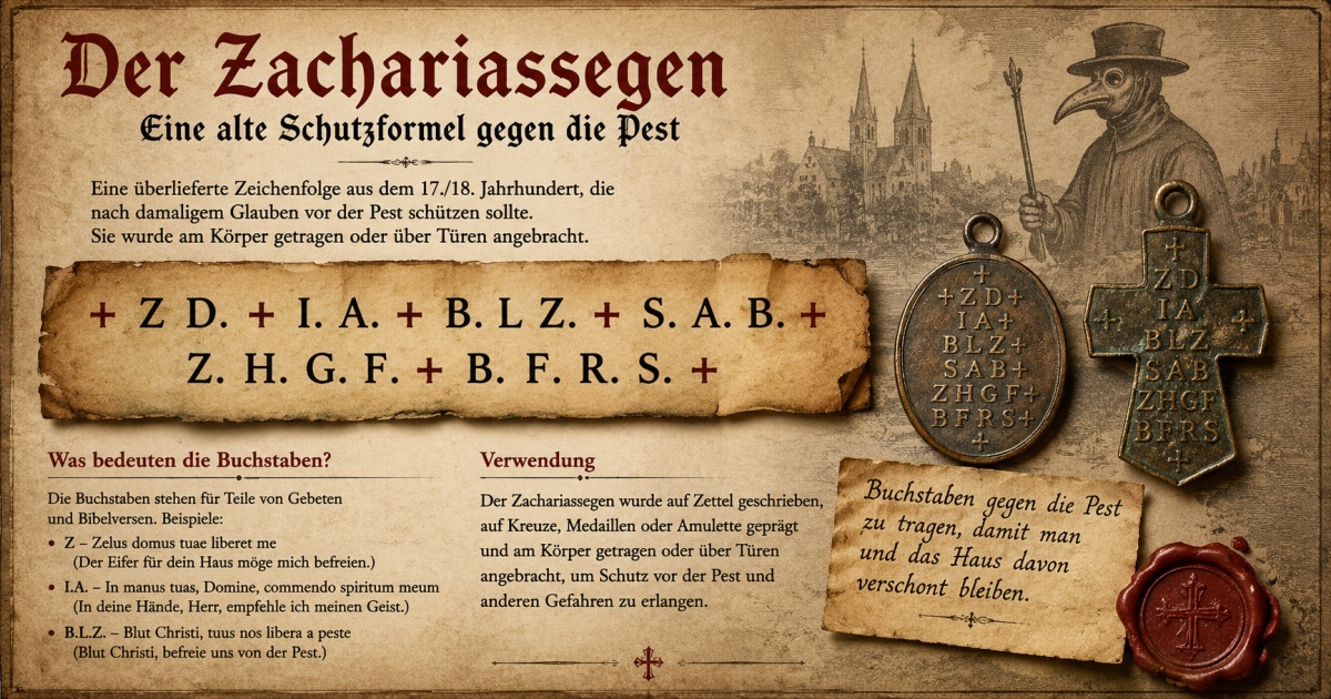 Der Zachariassegen – geheimnisvolle Buchstaben gegen die Pest