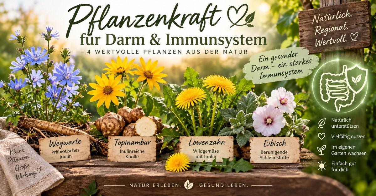 🌿 Pflanzenkraft für Darm & Immunsystem – 4 wertvolle Pflanzen aus der Natur