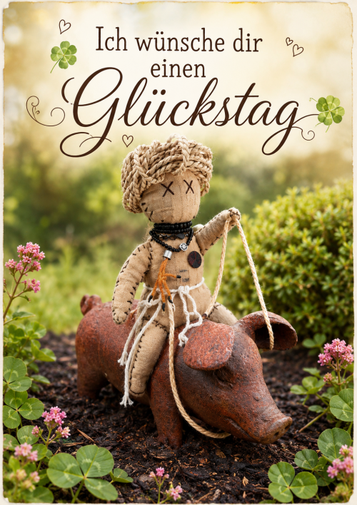 🍀 Ein magischer Glücksgruß für deinen Tag ✨🐷