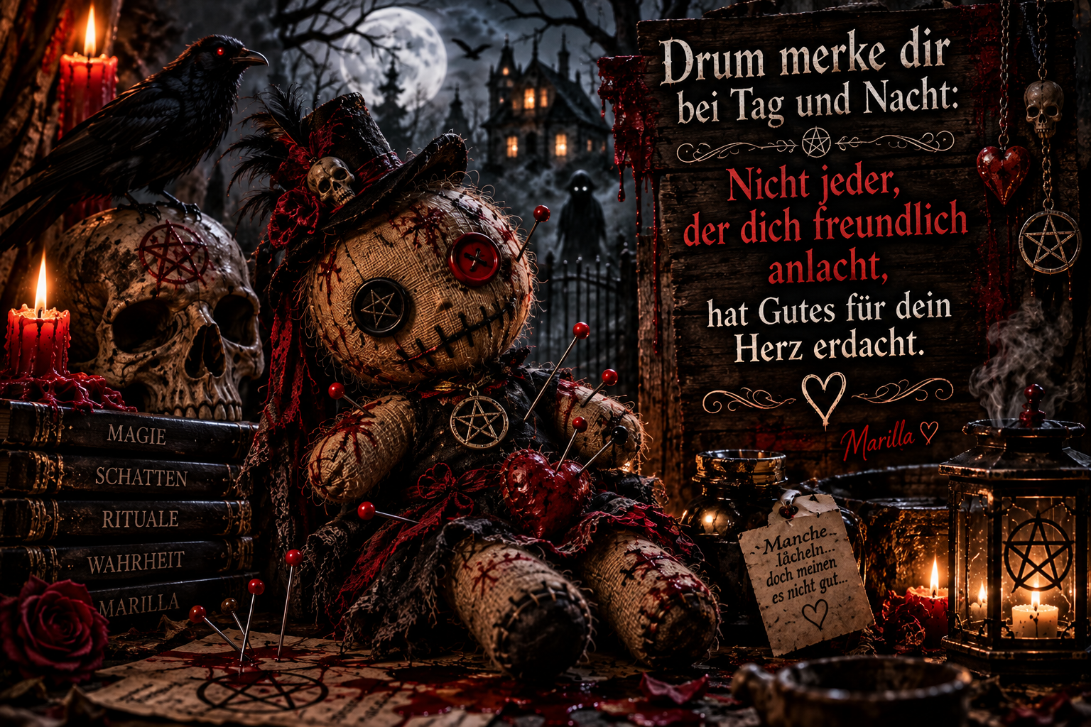 🖤 Nicht jeder, der dich freundlich anlacht, hat Gutes für dein Herz erdacht.🖤