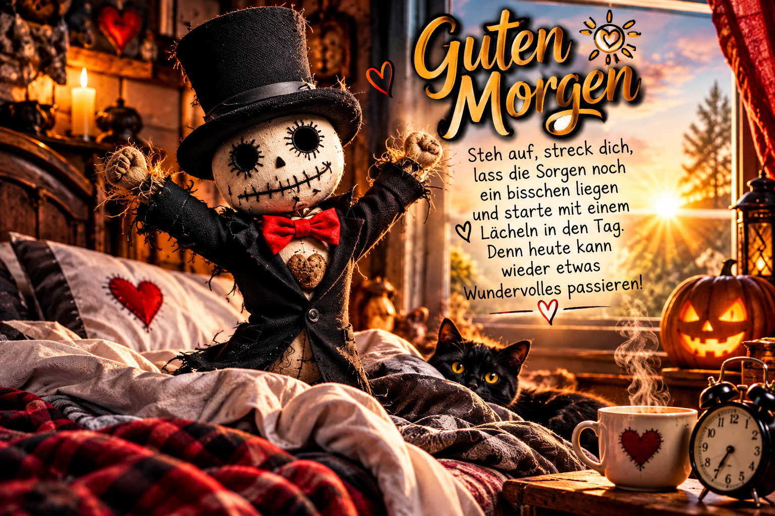🎩 Guten Morgen – raus aus den Federn, rein ins Glück! 🍀✨