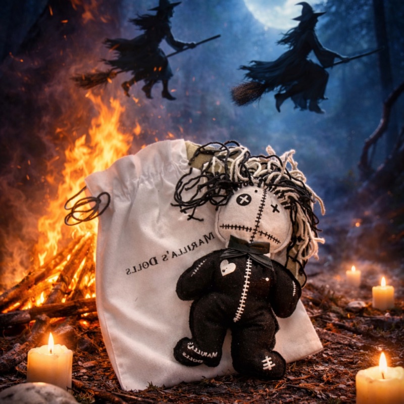 🖤 Voodoo-Puppe aus der Walpurgisnacht – Handgefertigtes Ritualobjekt