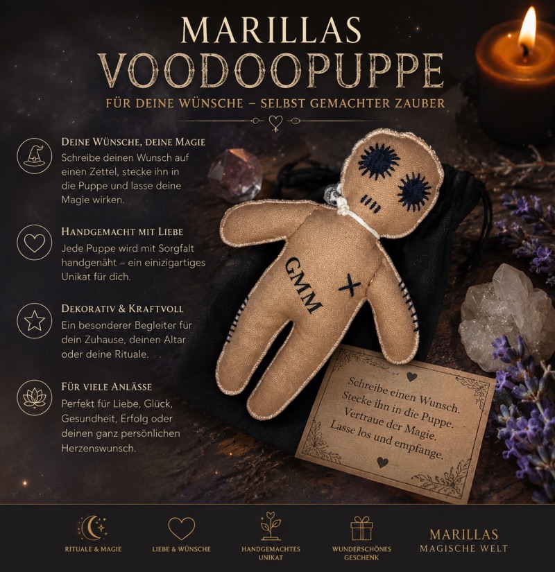Marillas Voodoopuppe – Deine magische Wunschpuppe für Rituale & Herzenswünsche