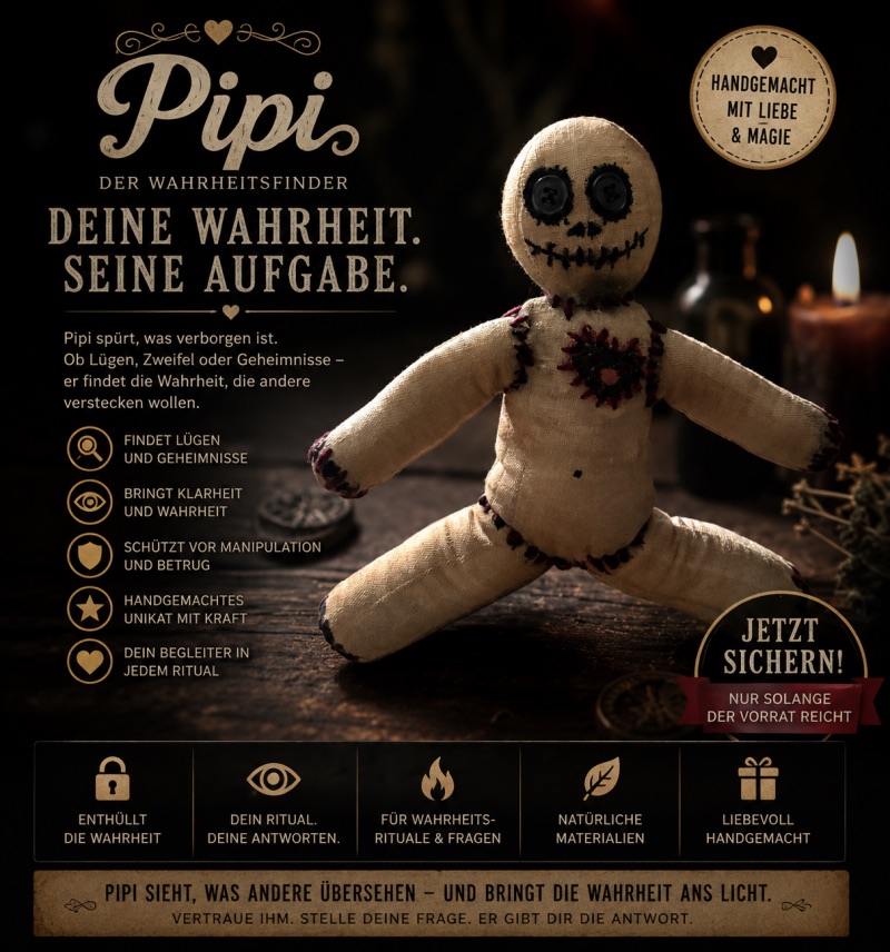 Pipi – Der Wahrheitsfinder | Handgemachte Voodoopuppe