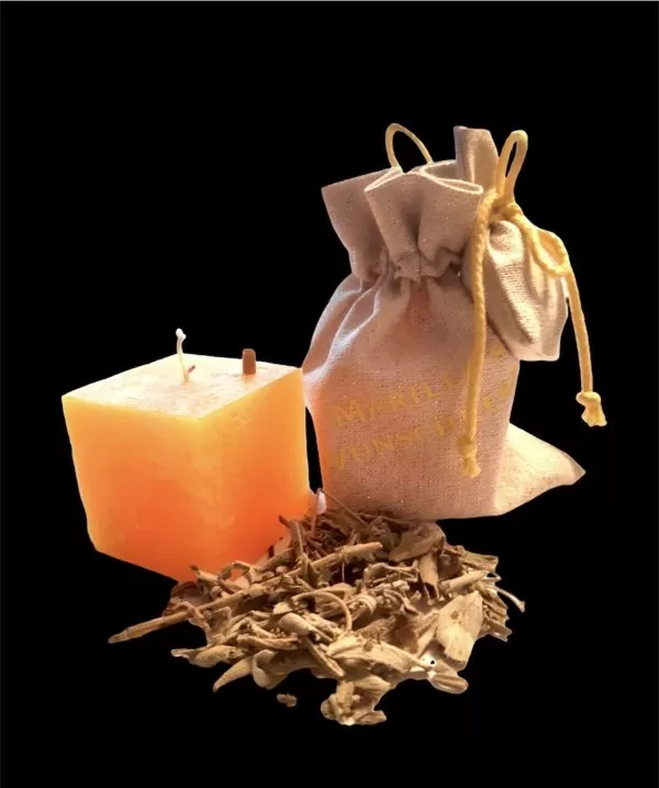 RÄUCHER Edition – eckige Wunschkerze gelb