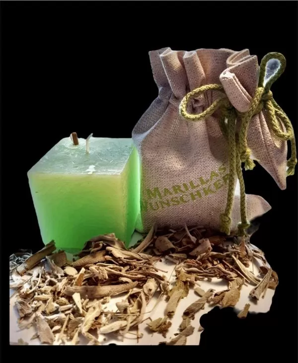 RÄUCHER Edition – eckige Wunschkerze grün